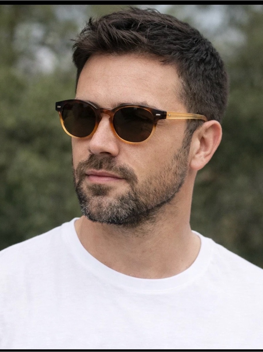 Ermenegildo Zegna Brown Tortoise And Amber Round Sunglasses